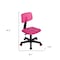 Homeroots Hot Pink and Black Adjustable Height Swivel Rolling Office Chair 568077 - alternate 4
