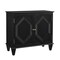 Homeroots 34in Black Wood Carved Geometric Accent Cabinet With Two Doors 691652 - alternate 3