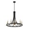 Jonathan Y Dante 30" 11-Light Transitional Modern Iron Adjustable Wagon Wheel LED Chandelier w/Downlight, Black/ JYL2506A - alternate 3