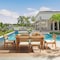 Alaterre Furniture Barton 7-Piece Patio Dining Set, Weather-Resistant Outdoor Dining Table, 6 Stackable Patio Chairs 80-OUTD-WD-DIN-SET2 - alternate 8
