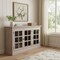Homeroots 35in Light Gray and Clear Distressed Solid Wood Accent Cabinet With Three Doors 654291 - alternate 3