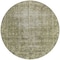 Homeroots 8' Olive Green Round Oriental Washable Indoor Outdoor Area Rug 607568 - alternate 3
