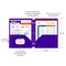 C-Line Products 8-1/2" x 11" Purple Two-Pocket 3-Hole Punch Heavyweight Poly Portfolio Folder, 25EA/BX, 6BX/CT 33939-BX - alternate 3