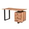 Homeroots 54" Brown Black Solid Wood and Metal Wall Mounted Writing Desk and Bookshelf Set w/ Three Drawers 634361 - alternate 3