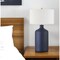 Homeroots 29" Navy Blue Ceramic Table Lamp With White Drum Shade 524284 - alternate 1