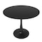 Leisuremod Bristol 5-Piece Modern Dining Set: Round MDF Table & 4 Eiffel Plastic Chairs with Chrome Legs, 5PK BTBL-35BL-CR19TBU4 - alternate 2