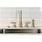 Kingston Brass Double-Handle Widespread Kitchen Faucet with Knurled Handle and Brass Sprayer, Brushed Brass KS8727KNLBS - alternate 3