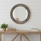 Homeroots 19" Black And Brown Metal And Solid Wood Round Geometric Framed Accent Mirror 376406 - alternate 3