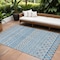Homeroots 10' X 14' Sky Blue And Denim Blue Quatrefoil Washable Indoor Outdoor Area Rug 583245 - alternate 1