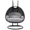 Leisuremod Mendoza Charcoal Wicker Hanging 2 person Egg Swing Chair with Light Grey Cushions MSCCH-53LGR - alternate 4