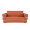 Homeroots 75in Orange and Silver Italian Leather Loveseat 720510 - alternate 1