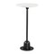 Homeroots 25" White And Black Marble And Aluminum Round Pedestal End Table 556528 - alternate 1