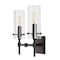 Jonathan Y Cato 13.5" 2-Light Bohemian Farmhouse Iron/Glass LED Vanity, Oil Rubbed Bronze/Clear JYL7806A - alternate 2