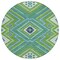 Homeroots 8' Lime Green Aqua And Ivory Round Tribal Washable Indoor Outdoor Area Rug 598132 - alternate 2