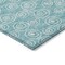Homeroots 8' Teal Blue And Ivory Round Geometric Washable Indoor Outdoor Area Rug 583392 - alternate 2