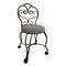 Homeroots 18in Cream and Brass Microfiber and Metal Upholstered Round Bench 733247 - alternate 1