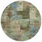 Homeroots 8' Green Gray And Sky Blue Round Abstract Washable Indoor Outdoor Area Rug 630773 - alternate 2