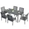 Leisuremod Chelsea 7-Pc Aluminum Extendable Dining Set, Weatherproof Cushions, Powder-Coated, 7PK CC20BL-BL6-MDT78BL - alternate 1