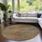 Homeroots 8' Terra Cotta Brown And Copper Round Abstract Washable Indoor Outdoor Area Rug 587232 - alternate 3