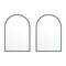 Homeroots Set of Two Black Arch Wood Framed Bathroom Vanity Mirror 565027 - alternate 3