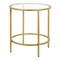 Homeroots 22" Brass And Clear Glass And Steel Round End Table 543828 - alternate 2