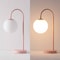 Jonathan Y Arco 18.3 in. Minimalist Mid-Century Arched Metal and Frosted Glass LED Table Lamp, Pink JYL6010D - alternate 3