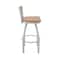Holland Bar Stool Co Revelle 36in Swivel Extra Tall Bar Stool, Anodized Nickel Finish, Medium Back and Medium Maple Seat 881 - alternate 3