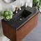 James Martin Vanities 35.4'' Single Vanity, Mid-Century Wlnt, Champagne Brass Base w/ Charcoal Black Composite Stone Top 805-V35.4-W-CB-CH - alternate 3