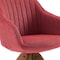 Homeroots 23" Red And Natural Tufted Fabric Swivel Arm Chair 524858 - alternate 3