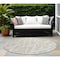 Homeroots 8' Round Beige and Ivory Round Abstract Washable Non Skid Indoor Outdoor Area Rug 559231 - alternate 1