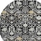 Homeroots 8' Black Ivory And Gray Round Oriental Washable Indoor Outdoor Area Rug 598024 - alternate 3
