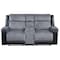 Homeroots 76" Gray and Black Faux Leather and Microfiber Manual Reclining Loveseat With Storage 561566 - alternate 3