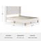 Martha Stewart Carmy Queen Upholstered Platform Bed, Tufted Wingback Headboard and Cushioned Siderails TW-B2503T-Q-WH-MS - alternate 3