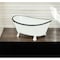 Homeroots 3" White Fabric Hand Painted Decorative Tub Tabletop Sculpture 399649 - alternate 2