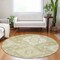Homeroots 8' Wheat Gold And Ivory Round Medallion Washable Indoor Outdoor Area Rug 589058 - alternate 3