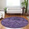 Homeroots 8' Eggplant Purple And Plum Round Floral Washable Indoor Outdoor Area Rug 588890 - alternate 5