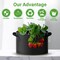 Ipower 5-Gallon Grow Bag Thickened Nonwoven Fabric Pots, Black w/ Green Stitch Sewing, 5PK GLGROWBAG5X5EGRN - alternate 2