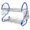 Megachef 16 Inch Two Shelf Iron Wire Dish Rack in Blue DR-116B - alternate 1