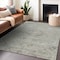 Homeroots 9' X 12' Pewter And Beige Floral Washable Indoor Outdoor Area Rug 604244 - alternate 2