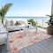 Homeroots 8' X 10' Salmon And Coral Floral Washable Indoor Outdoor Area Rug 611171 - alternate 3