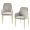 Homeroots Set of Two Gray and Gold Velvet And Wood and Metal Dining Side Chairs, 2PK 573311 - alternate 2