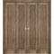 Sartodoors Sliding Closet Double Bi-fold Doors Walnut Solid Core Modern Interior QUADRO4111DBF-WLN-96 x 84 (4* 24x84) - alternate 1
