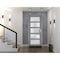 Vdomdoors Front Exterior Prehung FiberGlass Door Frosted Glass / Manux 8002 Grey Ash / Office Commercial and MANUX8002EXD-SS-W36 x H80-RH - alternate 1