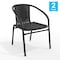 Flash Furniture Lila  Black Rattan Indoor-Outdoor Restaurant Stack Chair, PK2 2-TLH-037-BK-GG - alternate 3