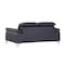 Homeroots 68in Navy Blue and Silver Italian Leather Loveseat 720581 - alternate 2