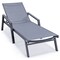 Leisuremod Marlin Patio Chaise Lounge Chair with Armrests in Black Aluminum Frame, Dark Grey, 2PK MLABL-77DGR2 - alternate 3