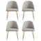 Manhattan Comfort Gracie Dining Chair in Stone and Gold - Set of 4 4-DC100-GST - alternate 3