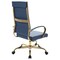 Leisuremod Benmar High-Back Leather Office Chair with Gold Frame, Navy Blue BOTG19BUL - alternate 2