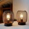Homeroots Set of Two 7" Black Metal Lantern Bedside Lamps With Black Lattice Cage Shade 533270 - alternate 4