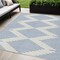Homeroots 5' X 8' Ivory And Blue Geometric Washable Indoor Outdoor Area Rug 598753 - alternate 1